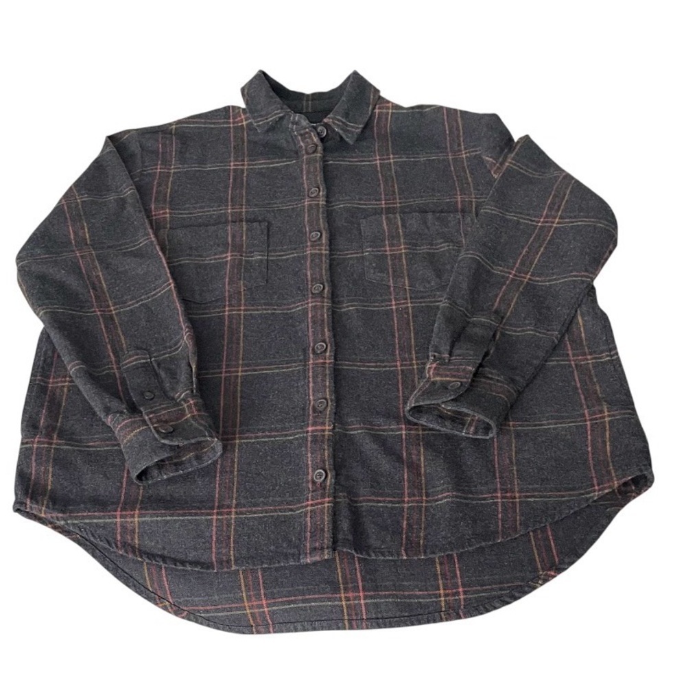 Madewell Dark Gray Plaid Casual Shirt Sz XS